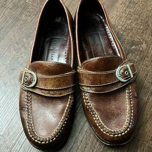Cole Haan Loafers Shoes Saddle Leather Buckle Strap Slip-on 1129 Men's 7 1/2 M
